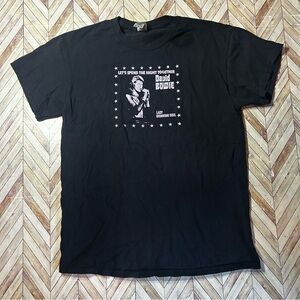 David Bowie Lady Grinning Soul. Graphic Tee. Size Med. Black/White.